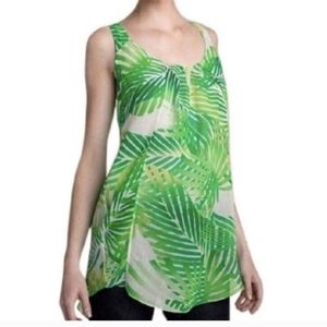 Diane Von Furstenberg Palm Frond Leaf Sleeveless Top Size 2